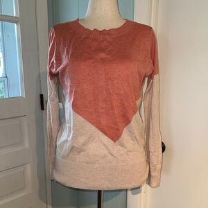 41 Hawthorn Coral and Beige Crew Neck Sweater
